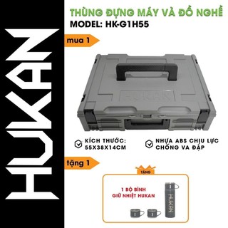 Thùng đựng đồ nghề hukan SIÊU TO  đựng máy khoan pin, siết bulong pin, phụ kiện TẶNG QUÀ KHỦNG