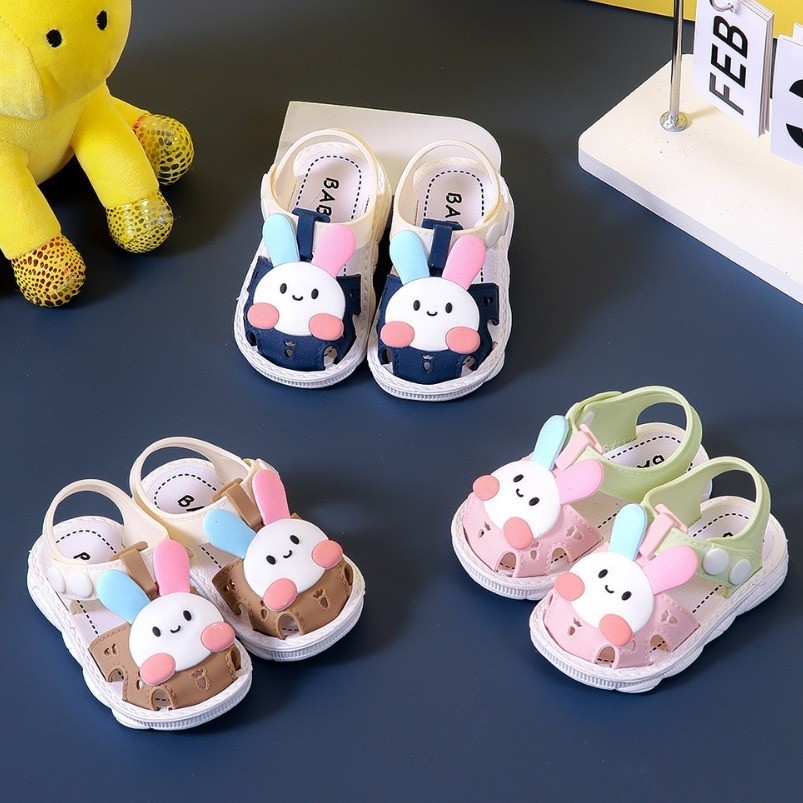 Dép Quai Hậu Cho Bé Gái Tập Đi Chống Trơn Trượt 0-3 Tuổi Quai Hậu - Thỏ DE07 - Shop Tạp Hóa Thời Tra