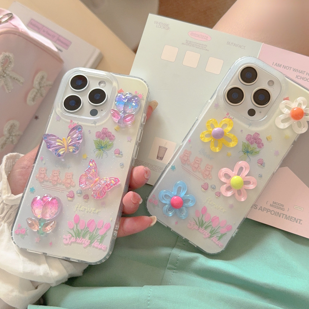 Ốp điện thoại TPU hình bướm baD cho Apple IPhone 16 15 14 13 Pro Max