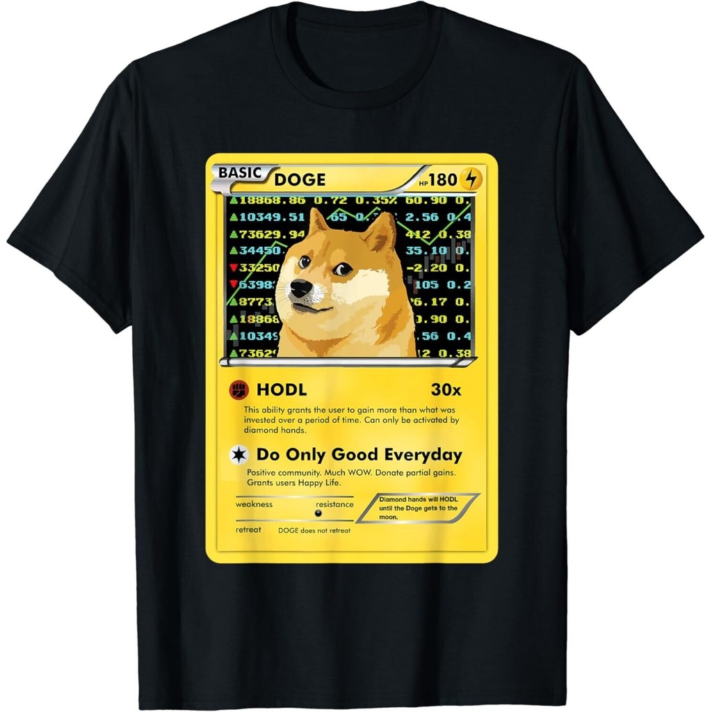Ngộ nghĩnh Dogecoin Áo Thun Doge Hodl Thẻ Crypto Meme Nam Áo Thun Unisex