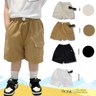  Quần short quần kaki đùi phối túi hộp 1 bên cho bé trai đi chơi đi học 9 tới 28kg BERNIE P1124Q51 