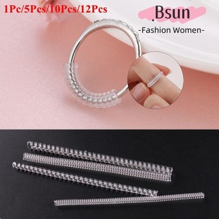 Set 1/5/10/11 dây lò xo bọc nhẫn trong suốt có thể điều chỉnh tiện dụng