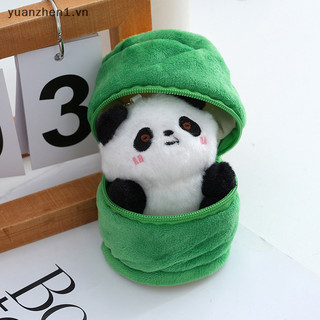 Zhen sáng tạo dễ thương gấu trúc búp bê móc khóa sang trọng gấu trúc móc khóa với tre túi bảo quản mặt dây chuyền kawaii nhồi bông gấu trúc móc khóa vn