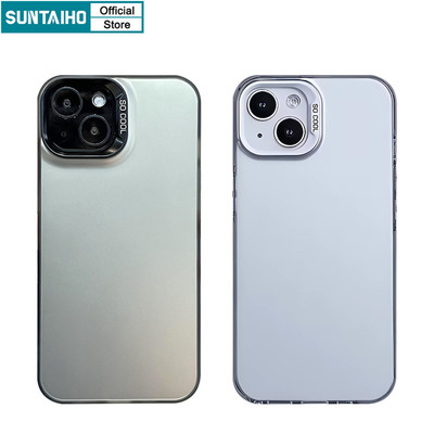 Suntaiho Ốp Lưng Iphone Đẹp Lấp Lánh Ngầu Màu Sắc Sang Chảnh Đen Trong Suốt Nhám Ốp Điện Thoại TPU cứng Chống Bẩn Chống Sốc Cho Iphone 15 14 13 12 11 Pro Max