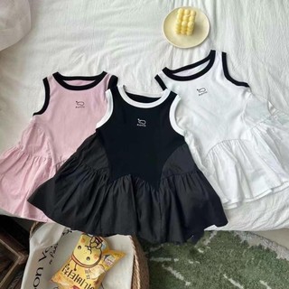 Váy cotton 3 lỗ phối chân váy thô xoè chất thô mềm cho bé gái 8kg đến 18kg