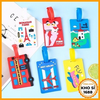 Thẻ Đeo Bảng Tên Silicon Name Tag Chống Thất Lạc Cho Balo, Hành Lý, Thẻ Tên Treo Balo Cho Các bé, Phụ Kiện Du Lịch E1559