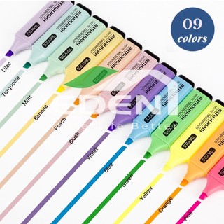 Bút đánh dấu highlight dạ quang 09 màu nhiều lựa chọn Eden VN