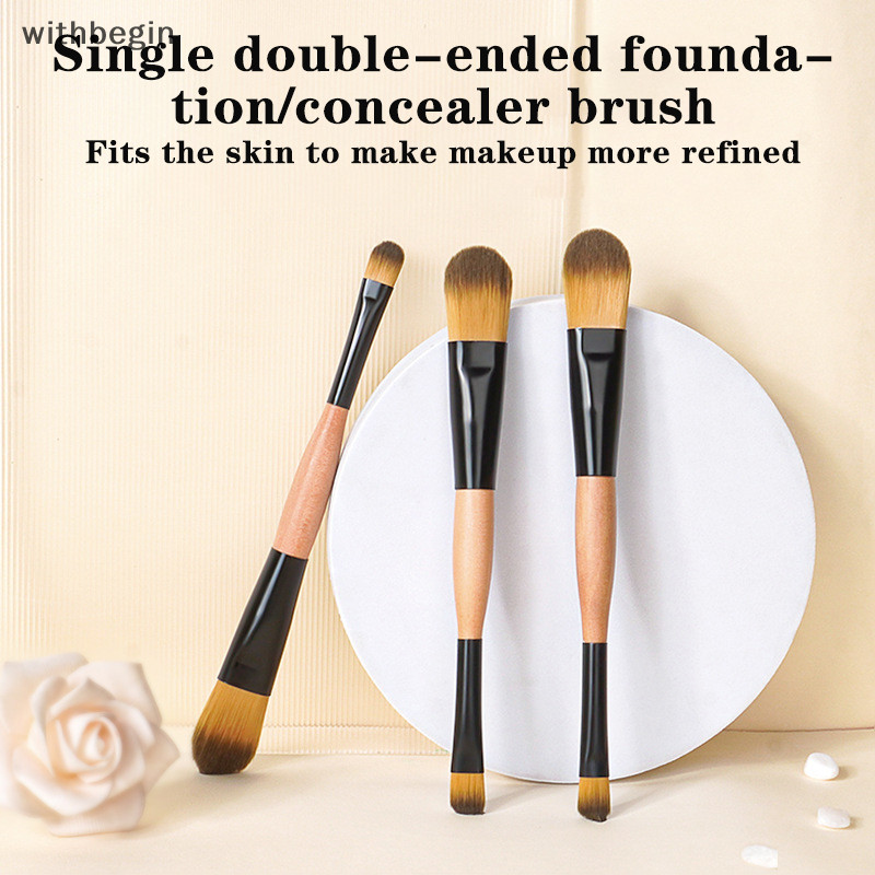 Wit Hai đầu al Makeup Brush Foundation Make-up Brush Concealer Brush Handle Makeup Beauty Tool n