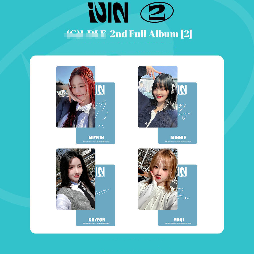 4-8pcs/set GIDLE FATE Lomo Cards 2nd Full Album [2] MS8 Photocards MINNIE SHUHUA YUQI MIYEON SOYEON 