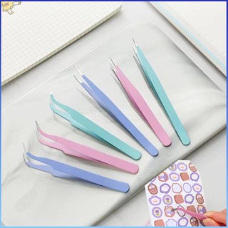 ⚡⚡COD Nhíp vẽ móng nghệ thuật Chuyên nghiệp Nhíp lông mày không gỉ Nhíp uốn cong thẳng để nối mi Dụng cụ làm móng màu kẹo Nhíp kế toán tay