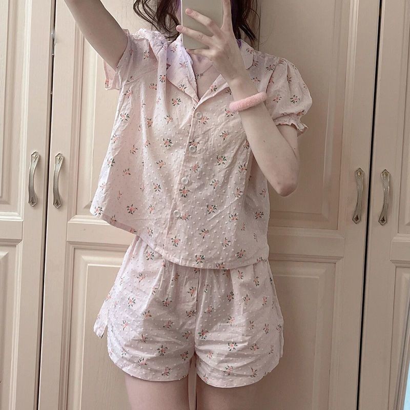 Bộ đồ ngủ ngắn tay hoa cao cấp ngọt ngào Ngày nữ 2023 Quần Short tay phồng dáng rộng Bộ đồ ngủ ngắn tay hai mảnh ngọt ngào Bộ đồ ngủ ngắn tay hoa cao cấp Ngày nữ 2023 Quần Short tay phồng dáng rộng Hai @ | BigBuy360 - bigbuy360.vn