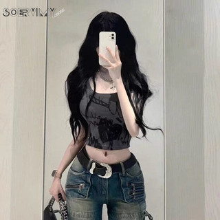 SOERVIMY áo phông áo thun nữ croptop baby tee Cổ điển Comfortable Trendy Popular WTX2420FKH 19Z240506
