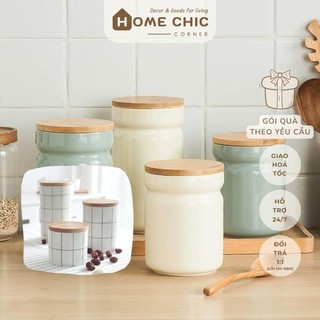 Hũ sứ đựng gia vị màu pastel sang trọng, phong cách Hàn Quốc, decor nhà bếp xinh xinh | Home Chic Corner