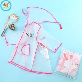 Áo mưa trẻ em EVA trẻ em tiểu học trẻ em mũ toàn thân hoạt hình mẫu giáo trong suốt poncho dễ thương