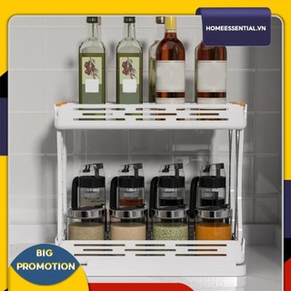 [Homeessential.vn] Kệ đựng gia vị xoay 2 tầng Kệ đựng gia vị cho tủ bếp