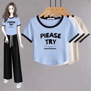2024 Niche Design Slim-Fit Áo thun ngắn tay dành cho nữ Mùa hè nhỏ Áo thun in chữ mới Pure Desire Ngắn eo cao hàng đầu CIQS