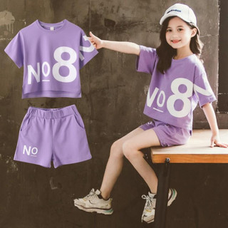 Trẻ Em Quần Áo Trẻ Em Quần Short Bé Gái Phù Hợp Với Mùa Hè Phong Cách Mới Vừa Lớn Trẻ Em Thời Trang Thể Thao Hợp Thời Trang Giải Trí Trẻ Em Bộ Đồ Hai Mảnh Bộ Đồ Bé Gái