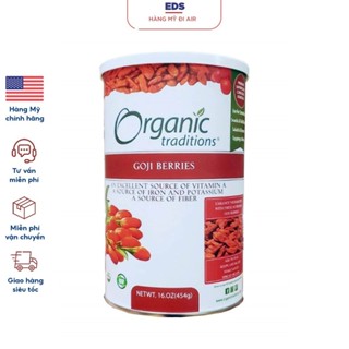  Câu kỷ tử khô hữu cơ date 2027 sấy khô Organic Traditions GoJi Berries - EDS Hàng Mỹ 