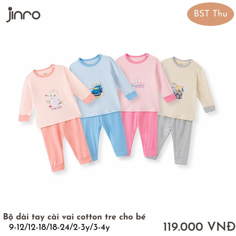 Jinro Bộ cotton tre jinro siêu mềm điều hoà cho bé trai gái