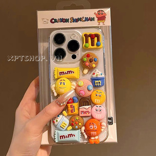 Lập Thể M Đậu Nhựa Ốp Lưng Điện Thoại iPhone 17 Pro Max 17 Air 16 Plus 15 14 13 12 11 Pro Max Bảo Vệ Toàn Diện Chống Sốc Bảo Vệ