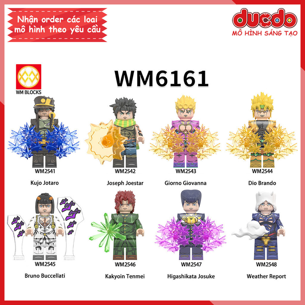 Minifigures nhân vật trong Cuộc Phiêu Lưu Bí Ẩn Của JoJo - Đồ chơi Lắp ghép Xếp hình Mô hình JoJo's 