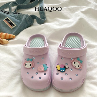 Huaqoo dép nữ dép sandal nữ đế cao Cá tính Thanh lịch Thời thượng Phong cách FDL246004G 25Z240620