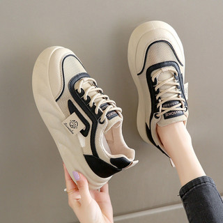 Giày thể thao nữ sneaker Savid da đế độn cao 4 cm phong cách hàn quốc dễ phối đồ