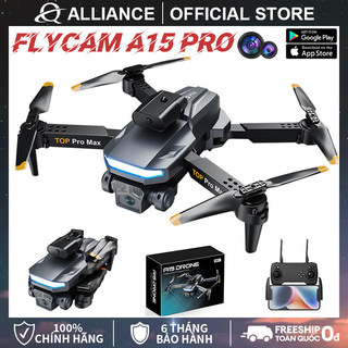 Flycam a15 pro drone camera hd, tránh vật cản 360°, có cảm biến bụng, flycam mini camera kép