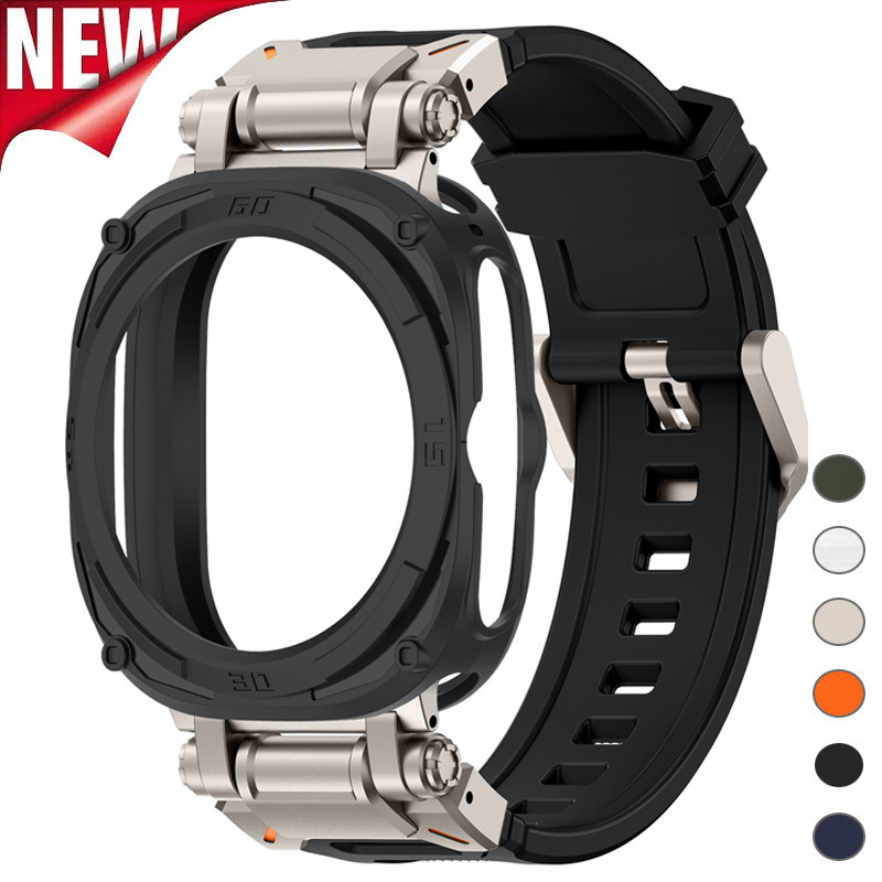 Dây đeo + Ốp lưng cho Samsung Galaxy Watch 7 Ultra Soft TPU Silicone Dây đeo thể thao Vỏ kim loại ch