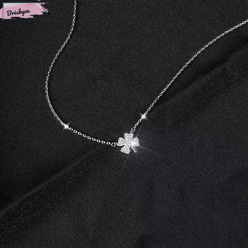 🎶Dây chuyền bạc nữ Miuu Silver, vòng cổ cỏ 4 lá đính đá bạc 925