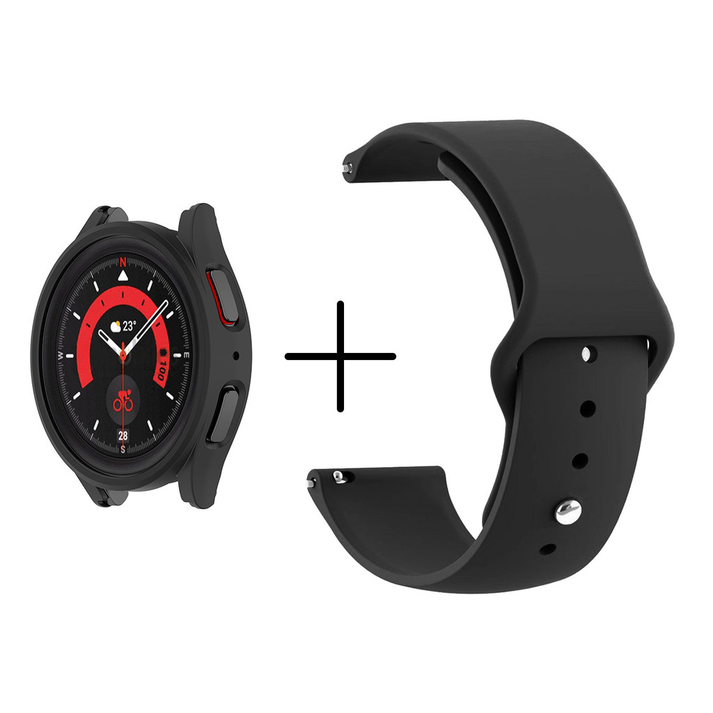 Ốp lưng PC + dây đeo silicon tương thích cho Samsung Galaxy Watch 7 40mm 44mm phụ kiện đồng hồ thể t