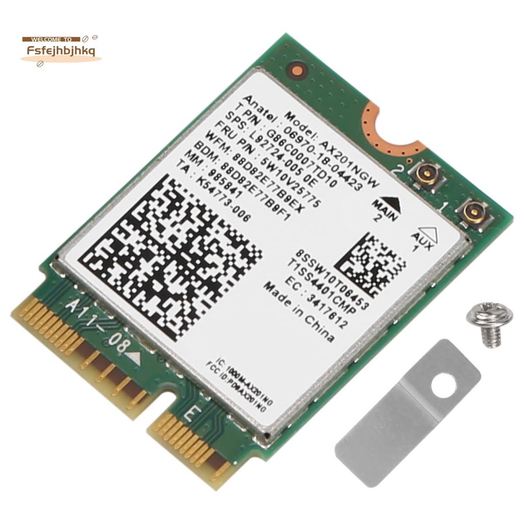 【 fsfejhbjhkq 】 Dành cho Wi-Fi 6 AX201 Bluetooth 5.0 Băng tần kép 2.4G / 5G Nút NGFF không dây E CNV