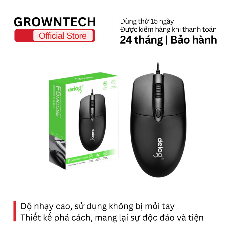 Chuột máy tính Deiog DY F5 gaming DPI 2000 độ nhạy cao, không bị mỏi tay, sử dụng siêu bền