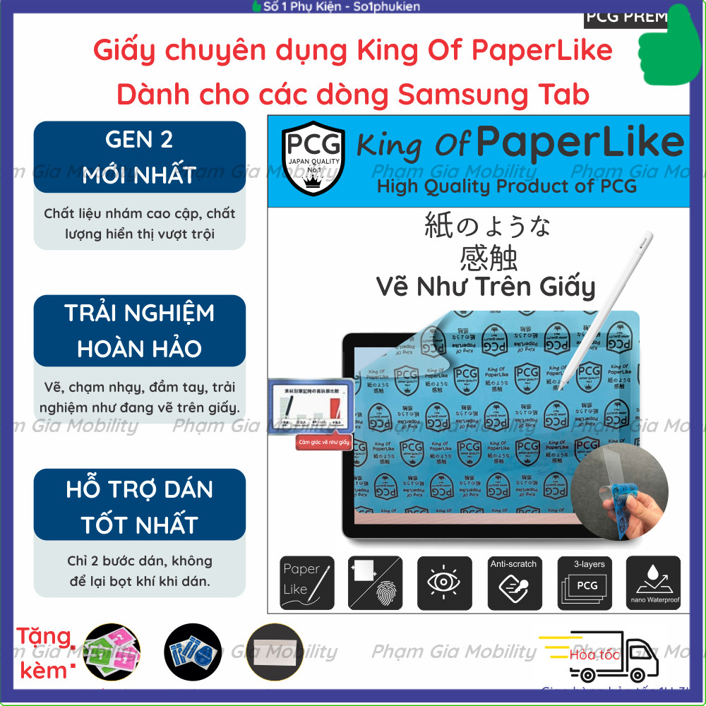 Dán màn hình Paper Like (PaperLike) chuyên dụng cao cấp vẽ như trên giấy Samsung Tab S10 S10+ S9 S9+