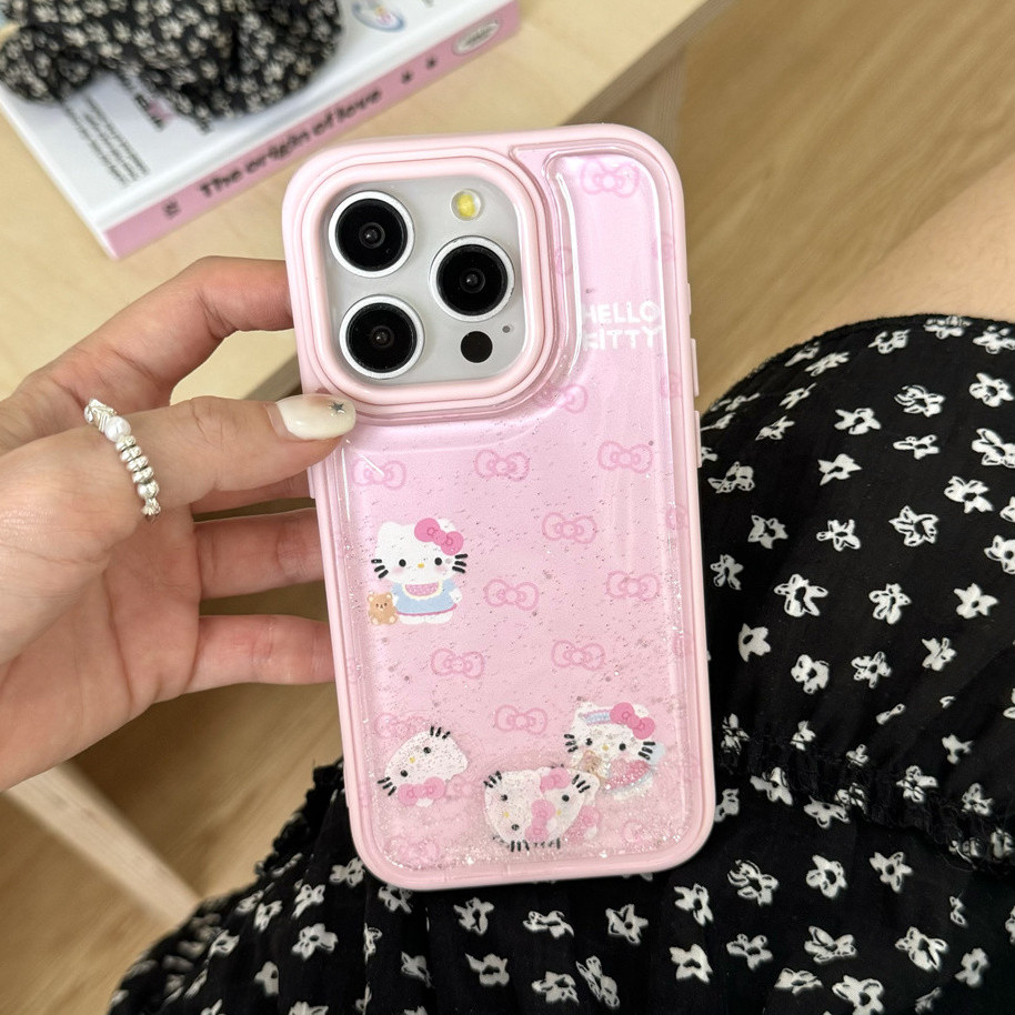 Dành cho iphone Case 16 Pro Max 15 Pro Max 14 Pro Max Vỏ điện thoại cát hồng nơ kt