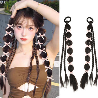  Haimeikang Giả Bím Tóc Trẻ Em Mô Phỏng Tóc Nơ Tóc Vòng Tròn Ngọt Mát Gia Vị Xoắn Bong Bóng Bím Tóc Đuôi Ngựa Buộc Tóc Phụ Kiện 