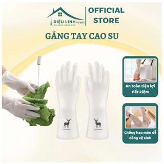Găng Tay Cao Su, Bao Tay Rửa Chén Cao Su Hình Hươu Siêu Dai Bền Hình Hươu