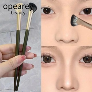 opearey Bàn chải trang điểm, Bàn chải đánh bóng mũi góc đầu phẳng, Dụng cụ mỹ phẩm Đường viền mềm Kem đánh sáng nhòe má hồng nửa quạt cho bóng mũi