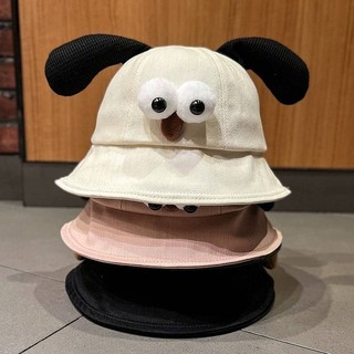 Japanese Puppy Children's Hat Spring Fisherman Hat Boys and Girls Big Brim Sun Protection Hat Autumn and Summer Baby Basin Hat Tide rGoD