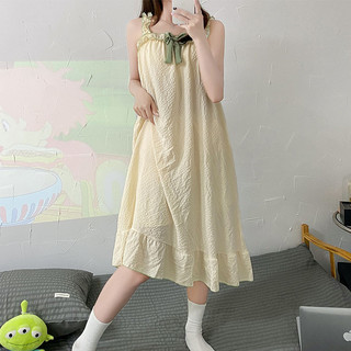Sugemiusi Phiên Bản Hàn Quốc Sling Nơ Váy Ngủ Nữ Thường Ngày Loungewear