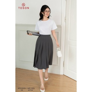 Áo cotton trắng tay zắc lăng thêu bô đê hoa TOSON AP215W24