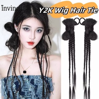 Y2k Đuôi Ngựa Millennial Nơ Quyền Anh Bện Tóc Tổng Hợp Dài Đuôi Ngựa Tự Nhiên Co Giãn Xoắn Tua Rua Tóc Giả Dây Buộc Tóc