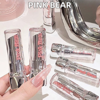 Pink bear gấu hồng lip glaze đường bóng nước tinh chất son môi rắn son bóng bề mặt gương không dính son men