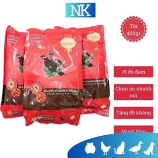 Cám chim sáo nhồng cám ớt Smartheart Mynah Thái lan 19 độ đạm lông óng mượt, chim khỏe, nhanh nói túi 400gr