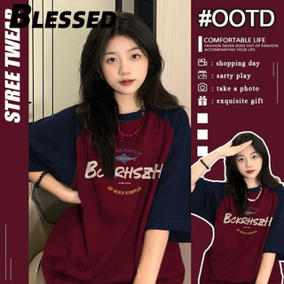 Blessed áo phông áo thun nữ croptop baby tee Đơn giản hàn quốc Xu hướng Korean WMY2410A1R 17Z240424