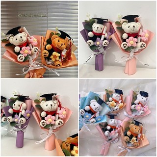 Bó hoa tốt nghiệp sáng tạo Tiến sĩ dễ thương Quà tặng sinh viên hoa Mini gấu
