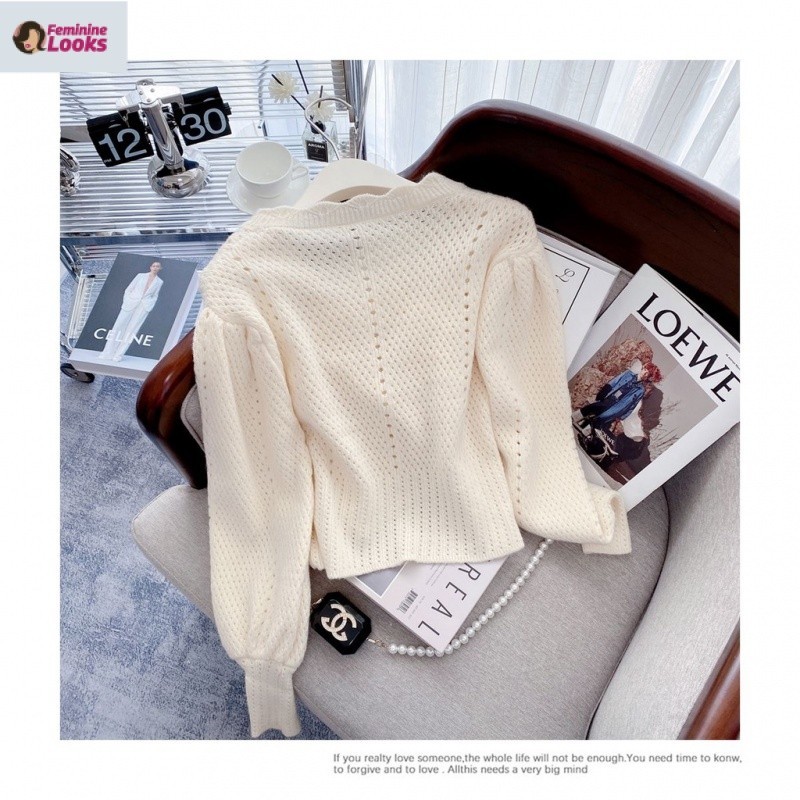 Áo Khoác cardigan Dệt Kim Lưng Cao Phong Cách Hàn Quốc