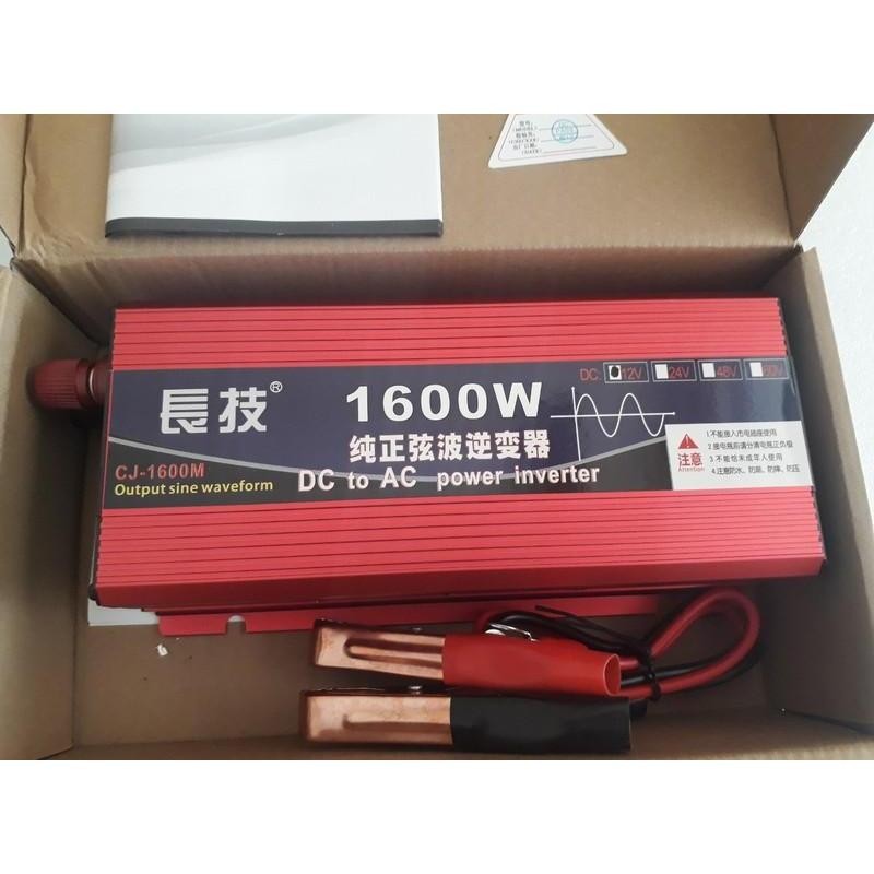 Bộ kich điện inverter 12v lên 220v 1600W Sóng Sin Chuẩn- sine tinh khiết  - DC 12V 1600w Sóng sine c
