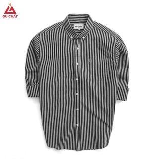 Áo Sơ Mi Nam Dài Tay GU CHẤT, Phối Sọc Lịch Thiệp, Chất Vải Cotton Mềm Mại, Thông Thoáng - GUSM45