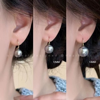 Bông tai Hàn Quốc Bông tai ngọc trai màu xám Nữ 2024 Mẫu mới